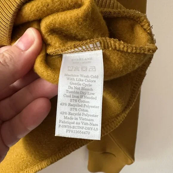 Women's Everlane Hooded Sweatshirt - Heavyweight - Mustard - Size Large - Picture 4 of 4